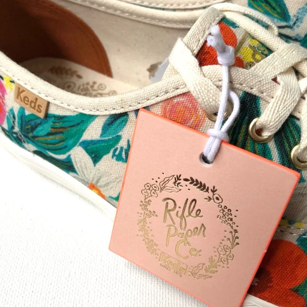 NIB Keds x Rifle Paper Co Vintage Champion Orangerie Floral Sneakers Size 6.5